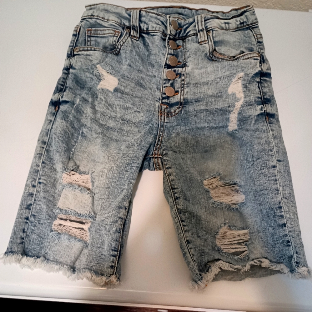Button fly, High Waisted, Stone wash Denim size 5